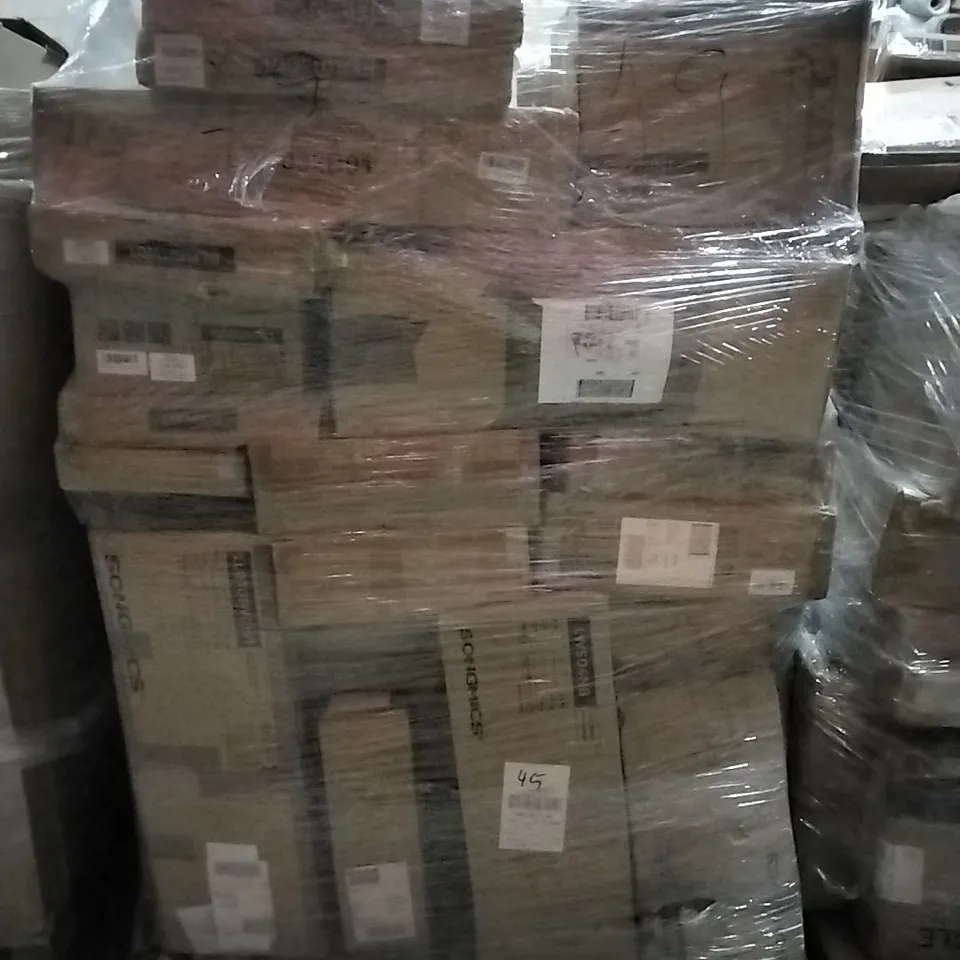 PALLET OF HOUSEHOLD ITEMS TO INCLUDE SHOE BOX, WALL SHELF, CLOTHES DRYING RACK, GARMENT RACK AND OTHER ASSORTED ITEMS...