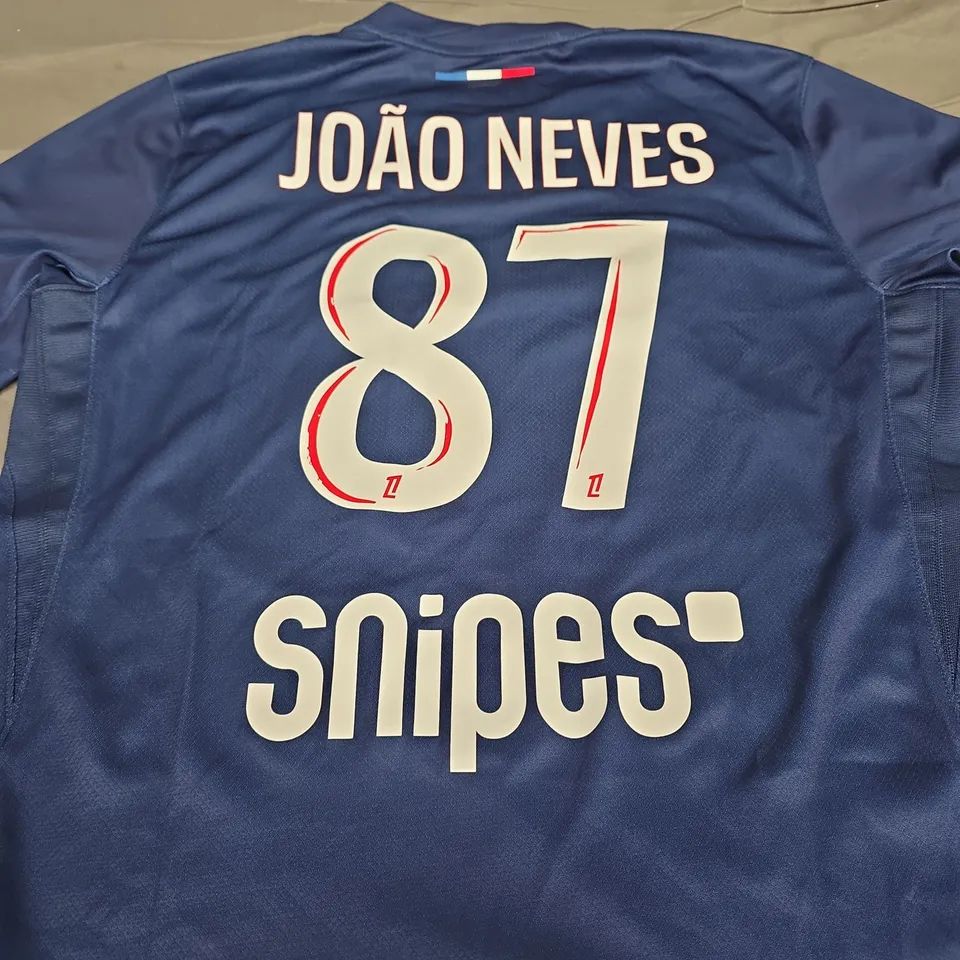 PSG FC HOME JERSEY - JOAO NEVES 87 - SIZE M