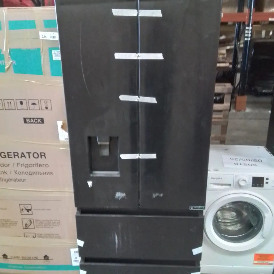HISENSE PUREFLAT RF632N4WFE AMERICAN STYLE FRIDGE FREEZER - BLACK WITH WATER DISPENSER 
