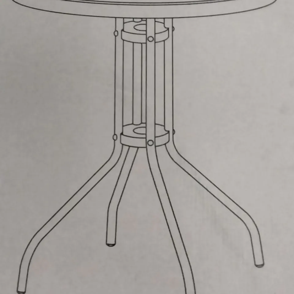 BOXED BARI STEEL TABLE WITH GLASS TOP 