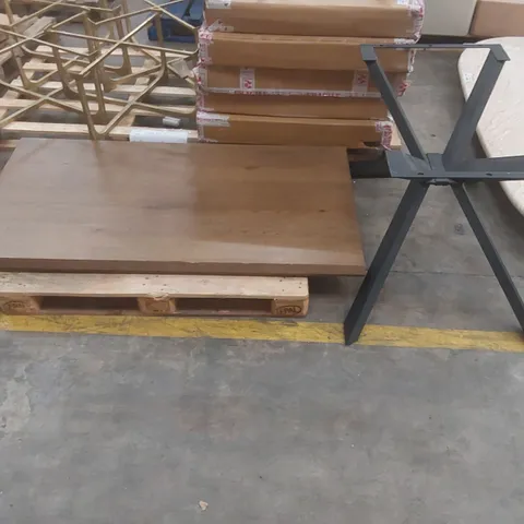 DESIGNER SOLID WOOD DINING TABLE - MISSING SCREWS (2 ITEMS)