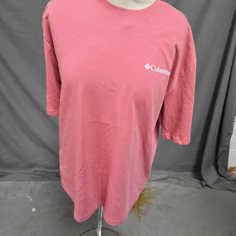 COLUMBIA BACK GRAPHIC TEE IN PINK SIZE XS