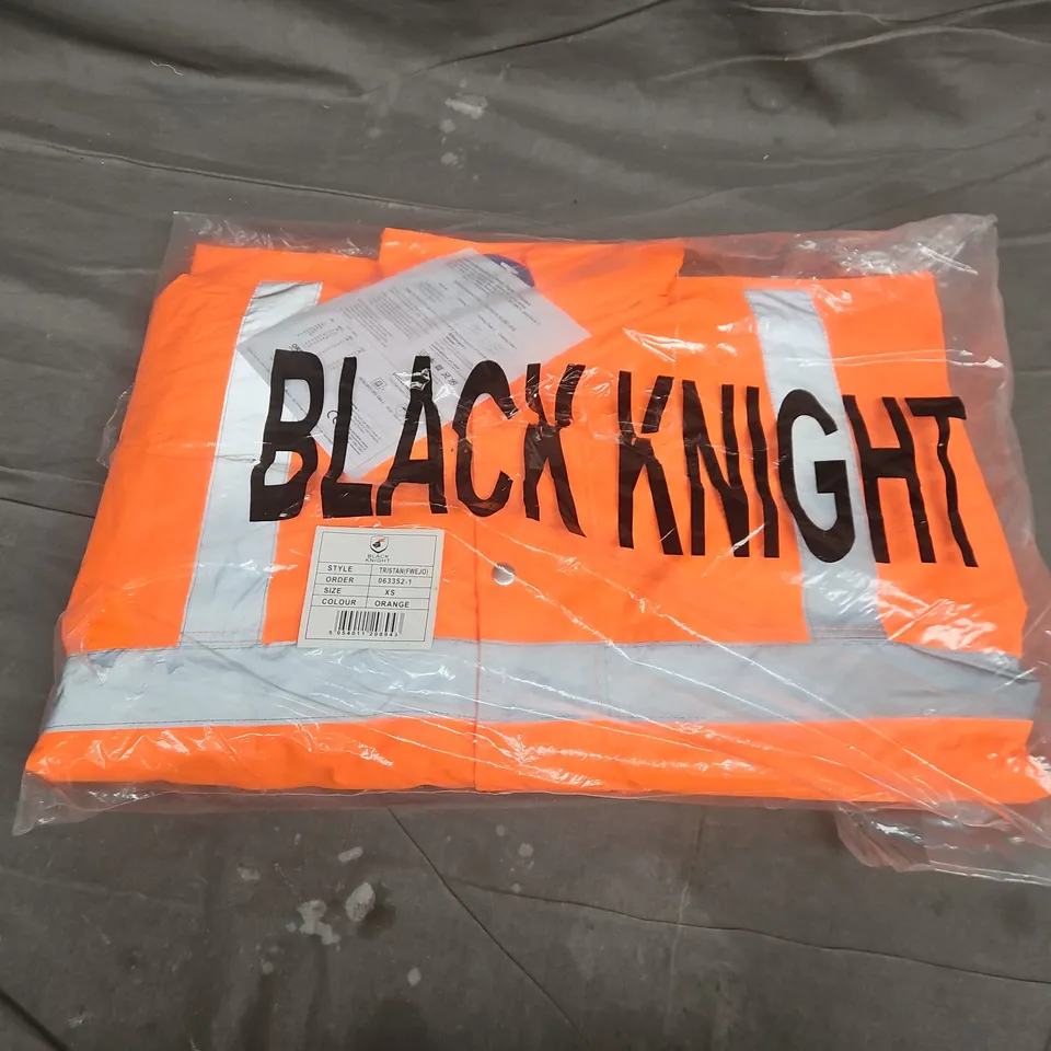 BAGGED BLACK KNIGHT TRISTAN HIGH VISIBILITY WARNING JACKET IN ORANGE - XS