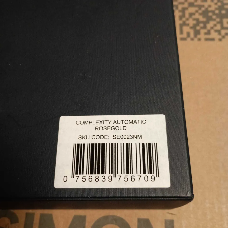 SWAN & EDGAR LONDON COMPLEXITY AUTOMATIC ROSE GOLD WATCH – BROWN LEATHER STRAP