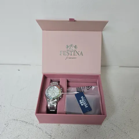 BOXED FESTINA FEMME LADIES PEARL WATCH