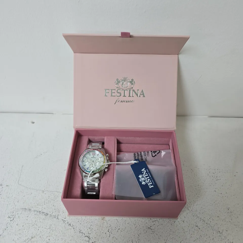 BOXED FESTINA FEMME LADIES PEARL WATCH