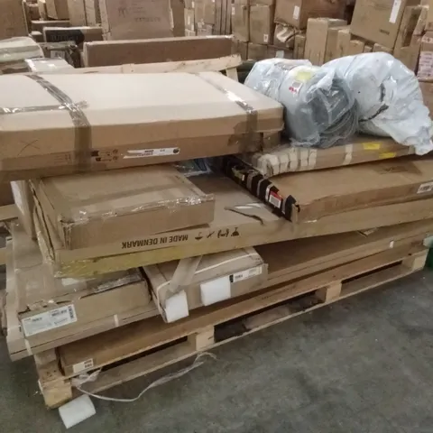 PALLET OF ASSORTED INCOMPLETE DESIGNER FURNITURE PARTS AND PIECES