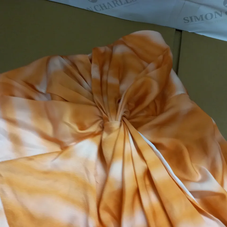 ASOS DESIGN SATIN BANDEAU TWIST FRONT MIDI DRESS - UK 10