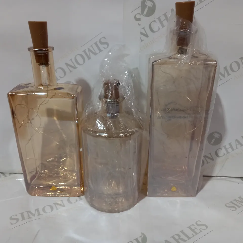 BUNDLEBERRY BY AMANDA HOLDEN SET OF VINTAGE STYLE WIRE LIGHT BOTTLES GOLD