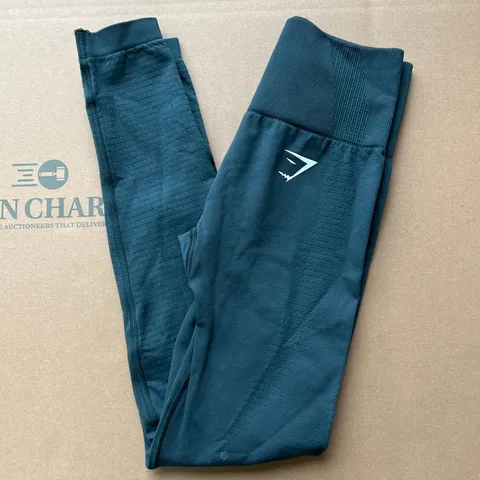 GYMSHARK DARK CHILDRENS GREEN LEGGINGS SIZE UNSPECIFIED