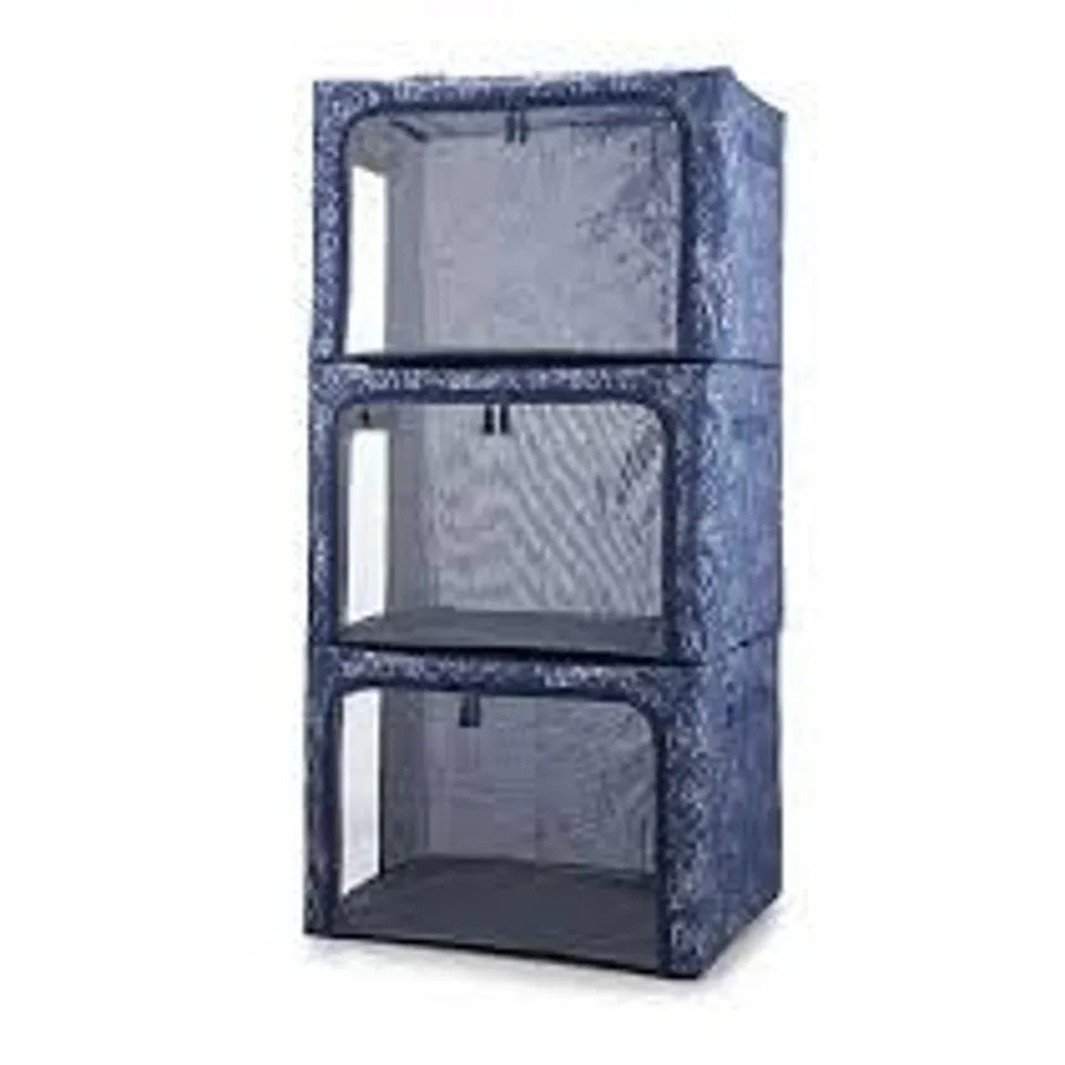 PERIEA SET OF 3 LARGE COLLAPSIBLE WIPE CLEAN TARP STORAGE BOXES