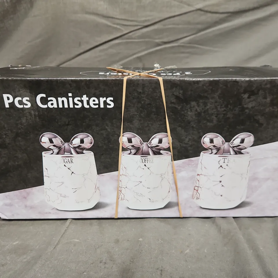 3 PCS CANISTERS - COFFEE, TEA & SUGAR 
