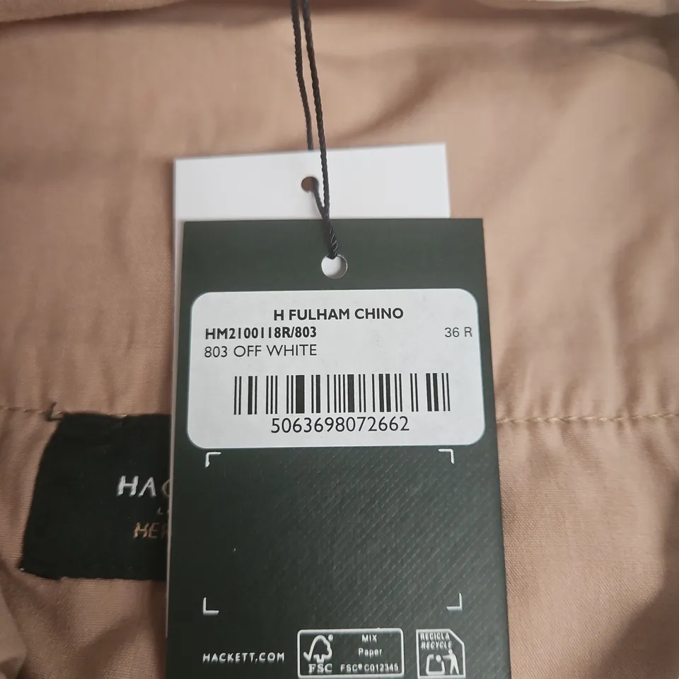 HACKETT LONDON HERITAGE OFF-WHITE CHINO TROUSERS, MEN'S 36R