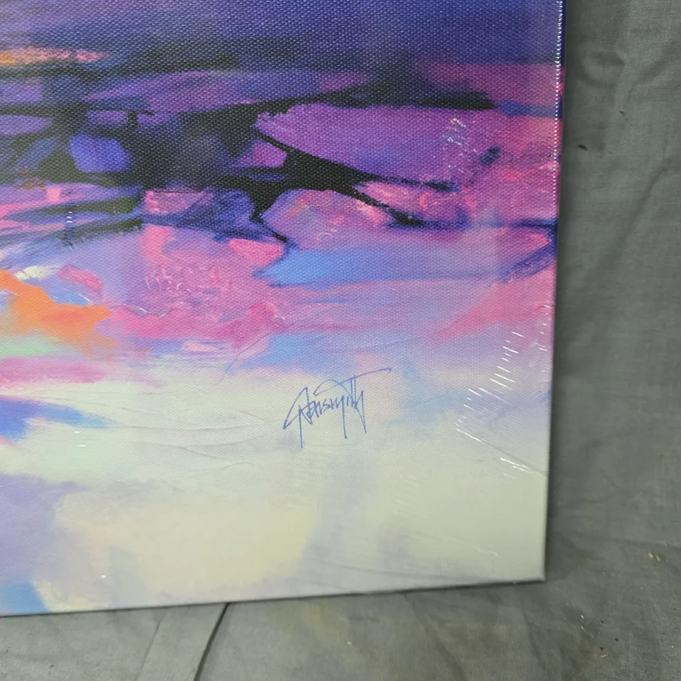 ABSTRACT SEASCAPE ON CANVAS – SIGNED LOWER RIGHT 