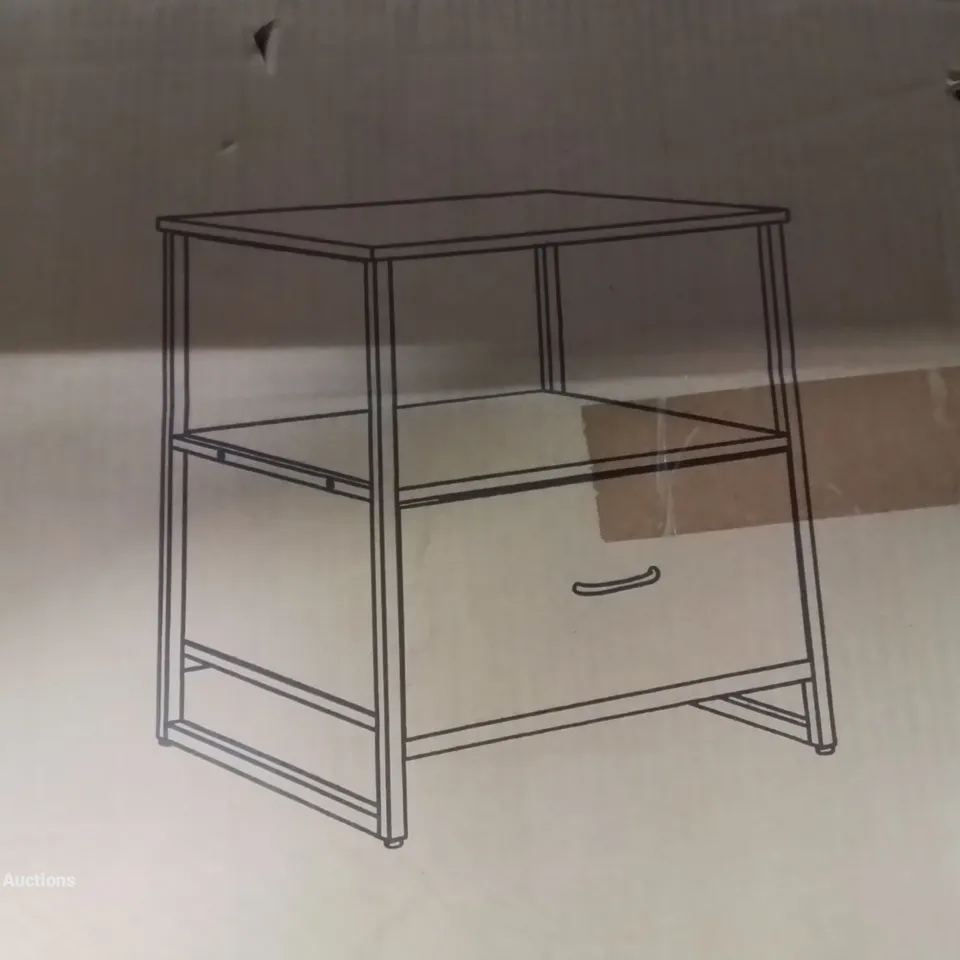 A BOXED STORAGE CHEST/SIDE TABLE
