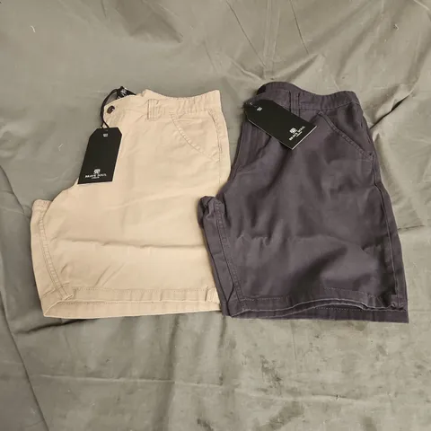 BRAVE SOUL 2PCE SHORTS SET IN NAVY & STONE SIZE L