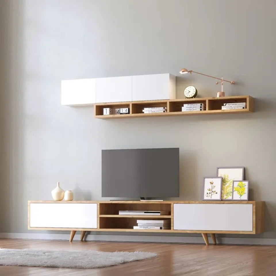 BOXED ELSA 170CM TV CABINET WITH SHELVING 
