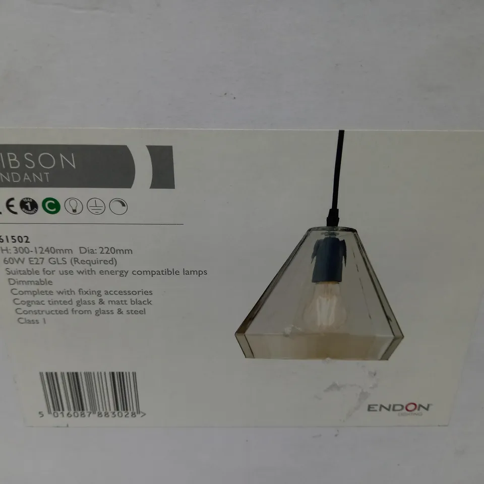 ENDON LIGHTING GIBSON 1-LIGHT DOME PENDANT SHADE
