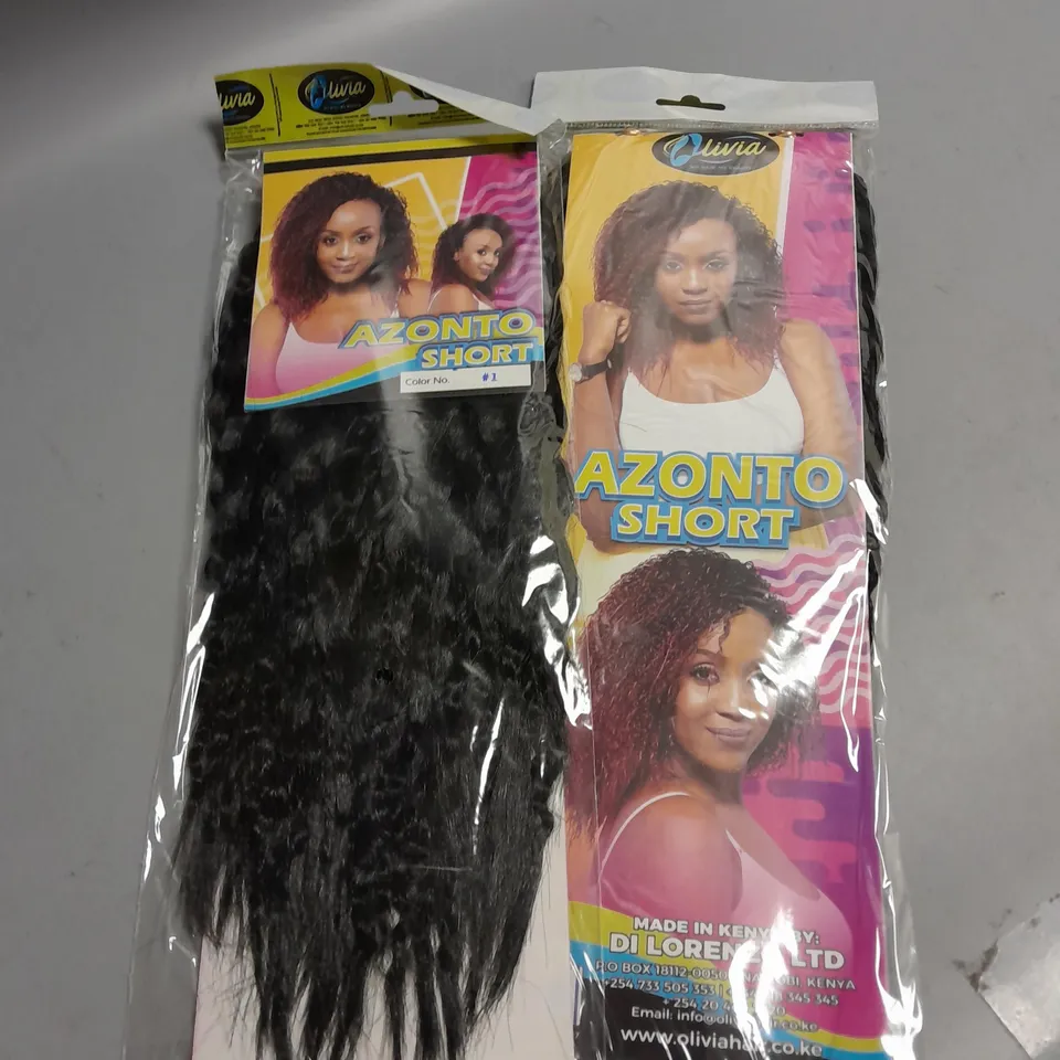 LOT OF APPROX 20 OLIVIA COLLECTION AZONTO SHORT BLACK HAIR PIECES