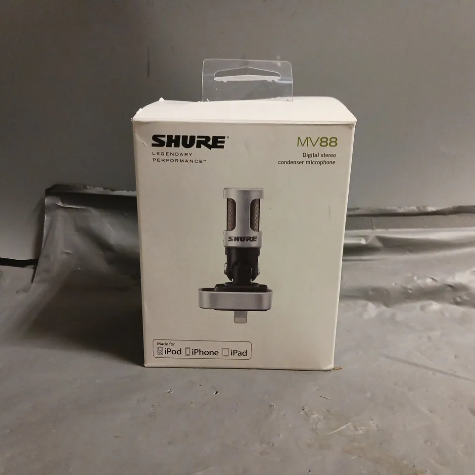 SHURE MV88 IOS DIGITAL STUDIO CONDENSER MICROPHONE