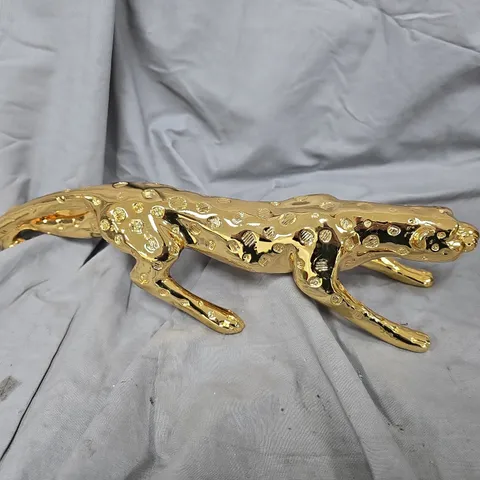 RESIN CRAFTS GOLD LEOPARD FIGURINE β RESIN SCULPTURE, 40 Γ 8 Γ 8 CM, MADE IN CHINA