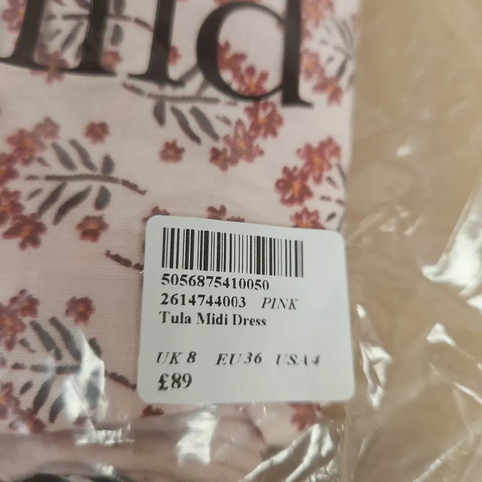 NOBODY'S CHILD PINK TULA MIDI DRESS – UK 8