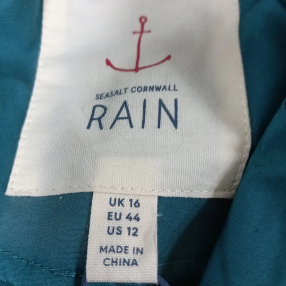 SEASALT CORNWALL RAIN COAT – TEAL, UK 16 (EU 44) – WOMEN'S