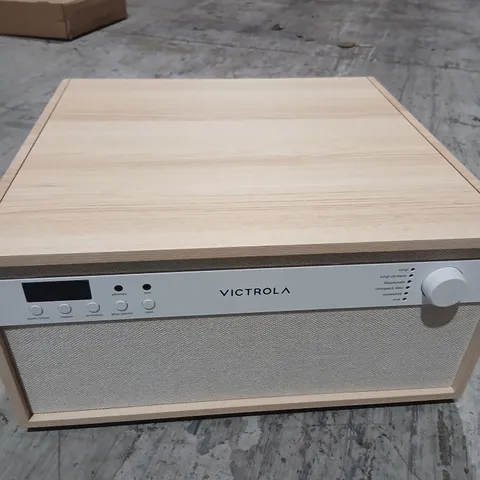 VICTROLA TURNTABLE IN WOODEN CABINET – VINTAGE-STYLE RECORD PLAYER