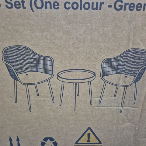 HOME PORTO BISTRO SET IN GREEN - COLLECTION ONLY