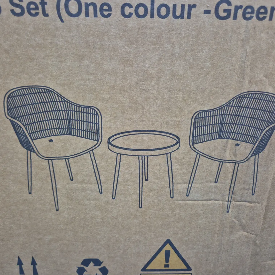 HOME PORTO BISTRO SET IN GREEN - COLLECTION ONLY