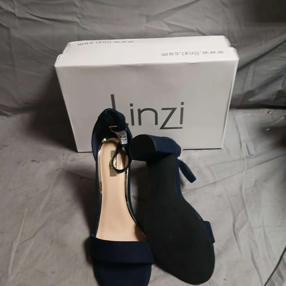 LINZI NAVY SUEDE HIGH-HEELED SHOES - SIZE UK 6