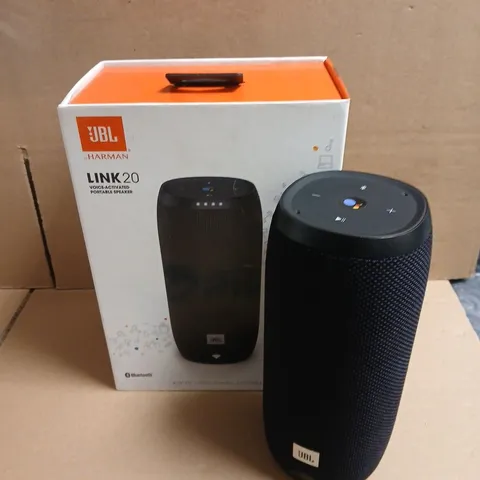 JBL LINK 20 VOICE-ACTIVATED PORTABLE SPEAKER IN BLACK 
