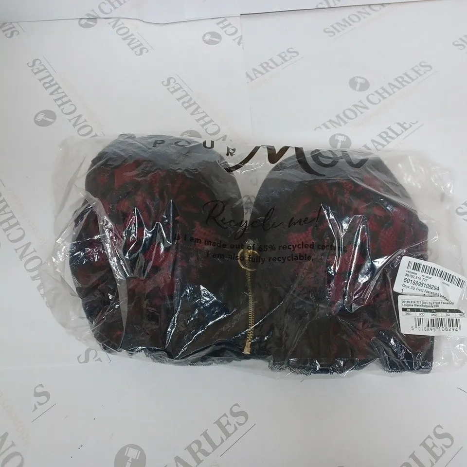 POUR MOI FRONT FASTENING PADDED LONGLINE BRA SIZE 36D
