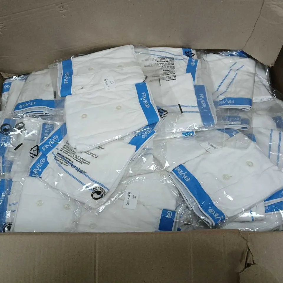 APPROXIMATELY 40 PACKS OF FIVE G WHITE SMALL BOXERS - COLLECTION ONLY 