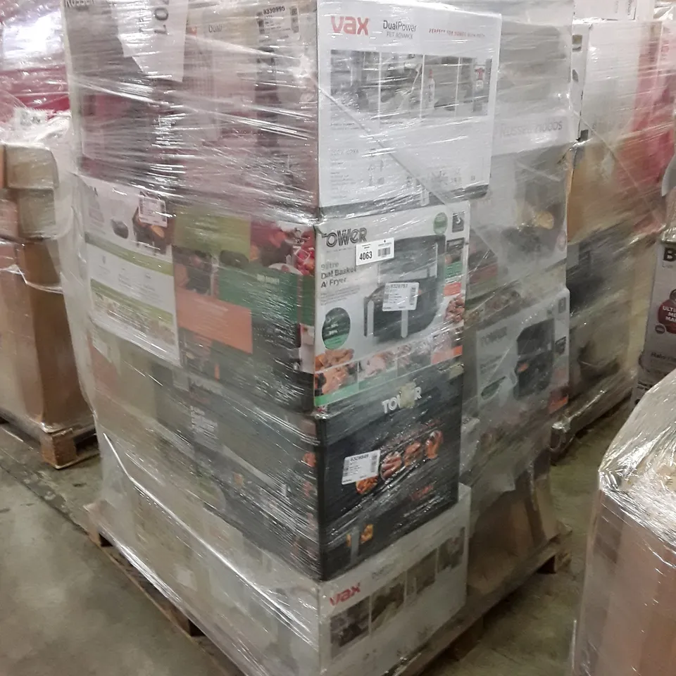 PALLET OF APPROXIMATELY UNPROCESSED RAW RETURN HOUSEHOLD AND ELECTRICAL GOODS TO INCLUDE;