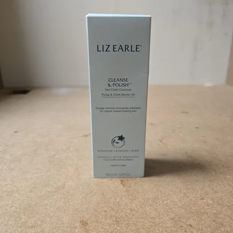 LIZ EARLE CLEANSE AND POLISH HIGH CLOTH CLEANSER PUMP AND CLOTH STARTED KIT 100ML
