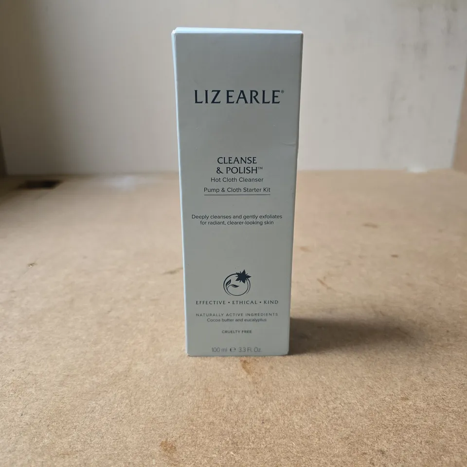 LIZ EARLE CLEANSE AND POLISH HIGH CLOTH CLEANSER PUMP AND CLOTH STARTED KIT 100ML