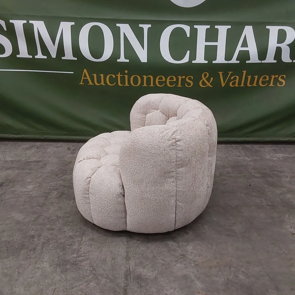 QUALITY DESIGNER HUIT OCTO SWIVEL CHAIR IN GLAM SAND FABRIC