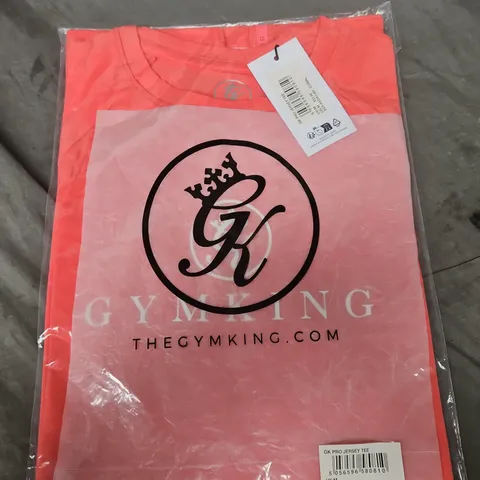 GYM KING GK PRO JERSEY TEE – CORAL, SIZE M