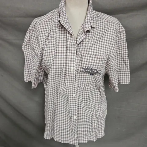HOLLISTER BOXY FIT SHIRT IN PLAID MULTI SIZE M