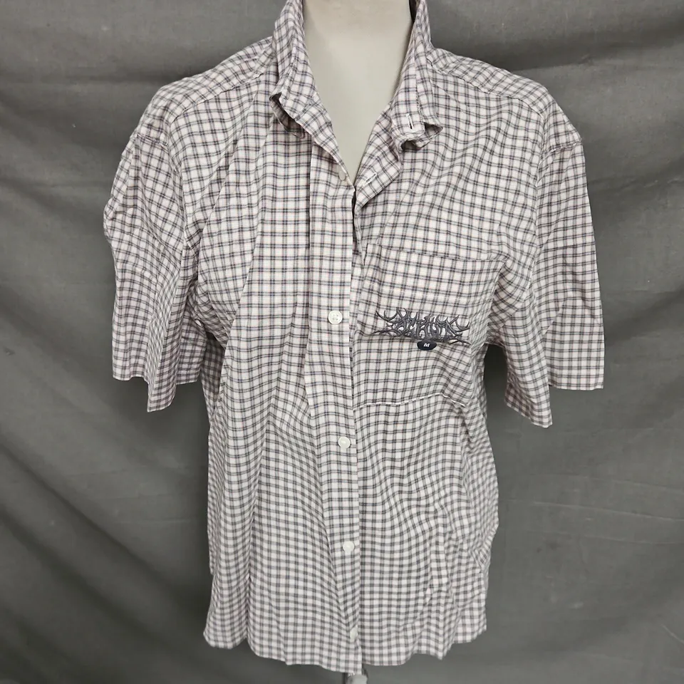 HOLLISTER BOXY FIT SHIRT IN PLAID MULTI SIZE M
