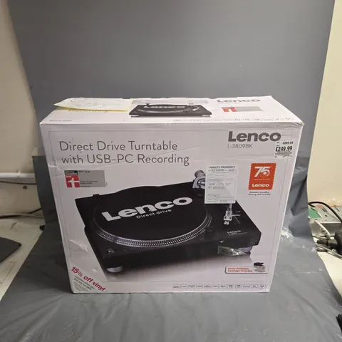 BOXED LENCO DIRECT DRIVE TURNTABLE
