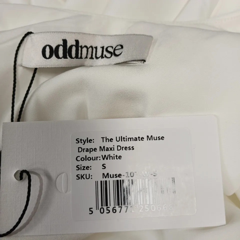 ODDMUSE THE ULTIMATE MUSE DRAPE MAXI DRESS – WHITE, SIZE S