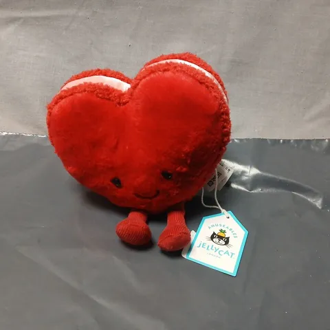JELLYCAT AMUSEABLES ARLETTE HEART MACARON PLUSH TOY – RED