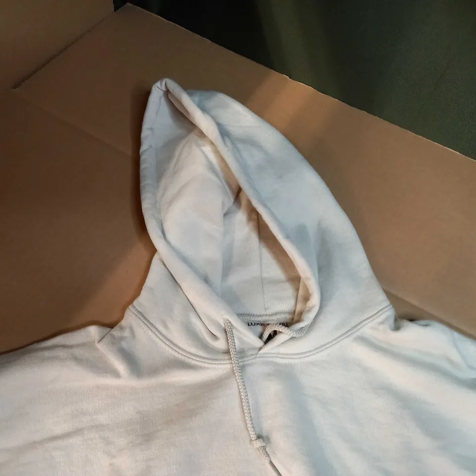 LUXE TO KILL OFF WHITE CROPPED HOODIE - MEDIUM