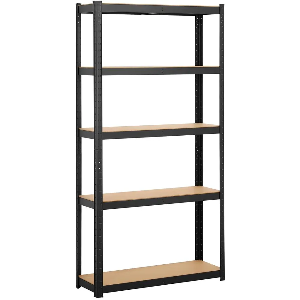 BOXED COLOR 90CM W STEEL  STORAGE RACK - BLACK (1 BOX)