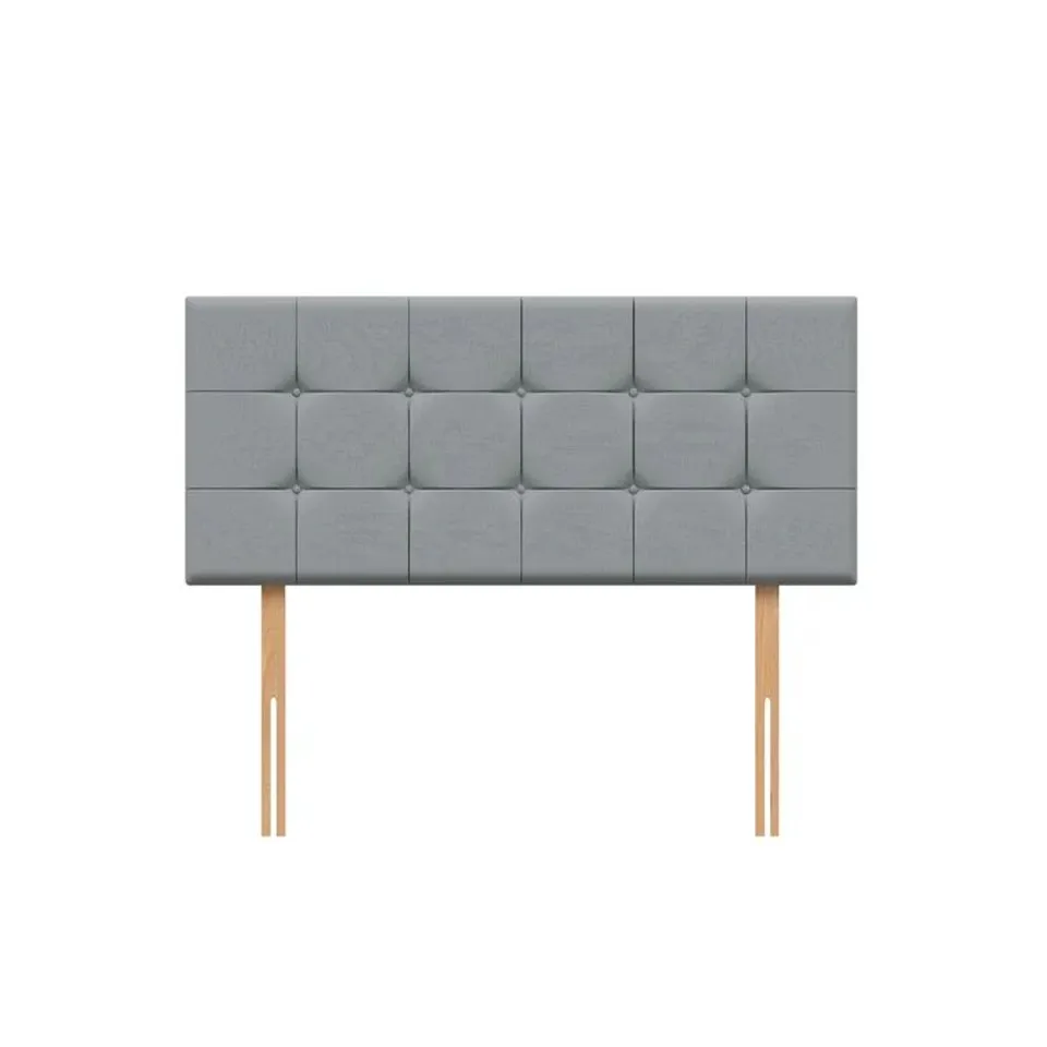 BOXED ANICETAS UPHOLSTERED HEADBOARD, GREY FOR A 4FT6 BED