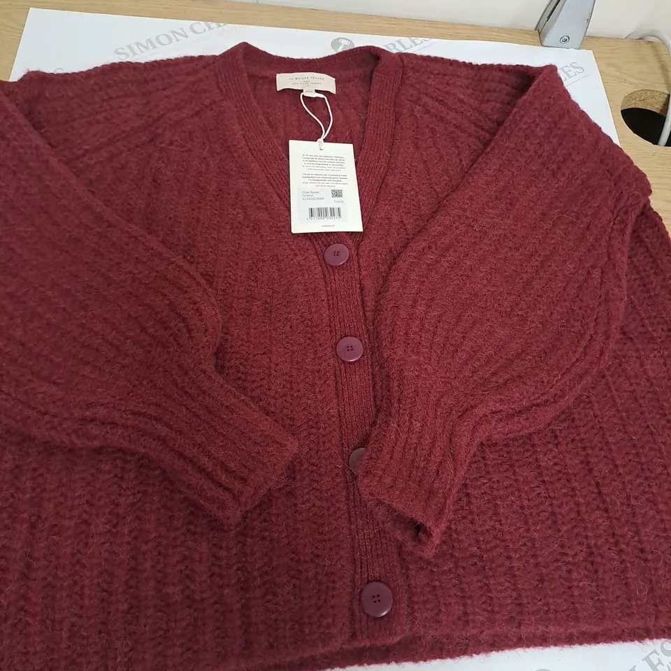 LA MAILLE SEZANE BURGUNDY CARDIGAN SIZE XXS 