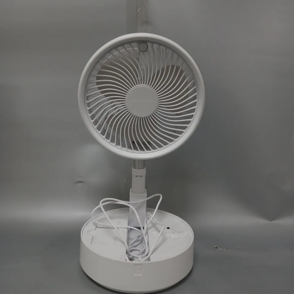 BELL & HOWELL OSCILLATING FOLDING RECHARGEABLE FAN, WHITE