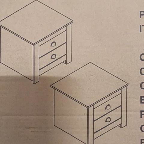 BOXED SET OF LANCASTER TWO DRAWER BEDSIDE